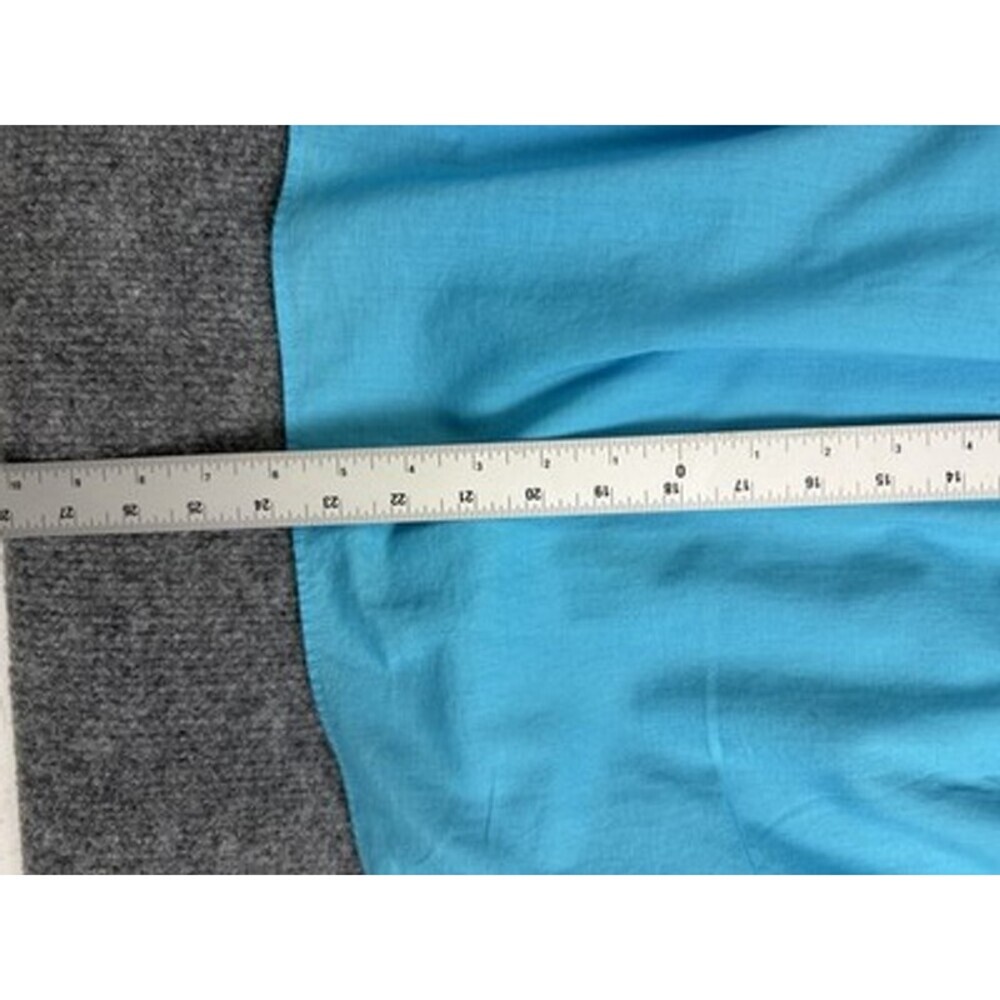 Talbots Women's Size 16 Pleated A-Line Skirt Turquoise Blue Midi Knee Length - Picture 6 of 9